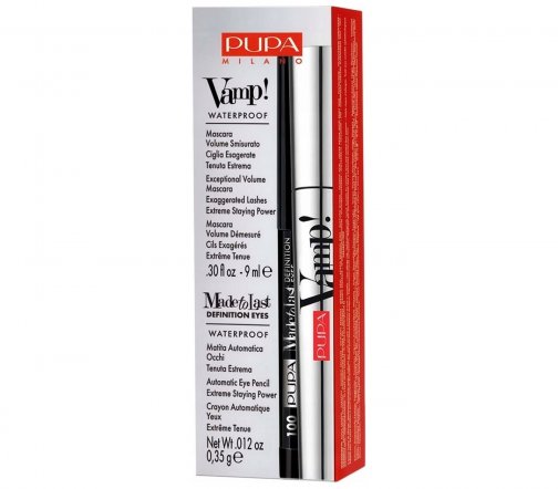 Pupa Набор для макияжа глаз Vamp! Waterproof Mascara&Made to Last