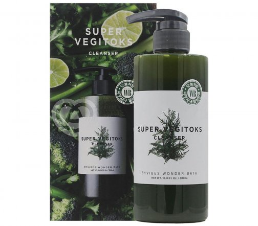 Wonder Bath Super Vegitoks Cleanser Green Детокс-очищение универсальные для кожи лица 300мл