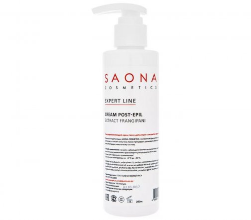 Saona Cosmetics Крем увлажняющий после депиляции Франжипани