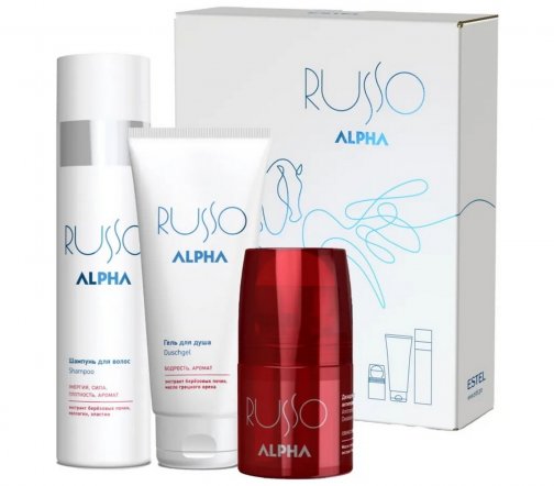 Estel Men Alpha Russo Набор Шампунь 250мл+Гель для душа 200мл+Дезодорант-ролик 75мл