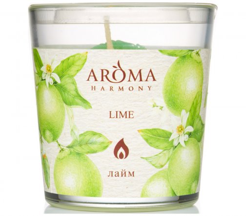 Aroma Harmony Свеча ароматическая в стакане Лайм 160гр