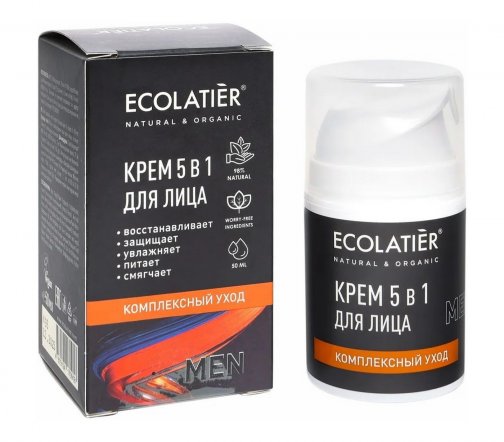 Ecolatier Men Крем для лица 5в1 Комплексный уход 50мл