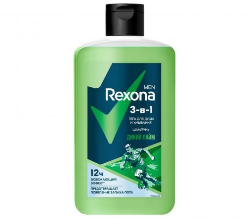 Rexona Men Гель для душа, умывания и шампунь 3в1 Дикий лайм