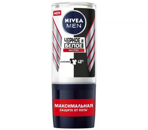 Nivea For Men Дезодорант-антиперспирант ролик Черное и белое Max Pro 50мл
