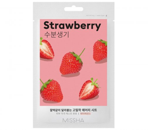 Missha Airy Fit Маска тканевая для выравнивания тона кожи лица с экстрактом клубники 19гр