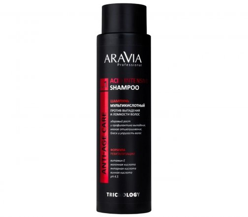 Aravia Professional Шампунь мультикислотный против выпадения и ломкости волос 420мл