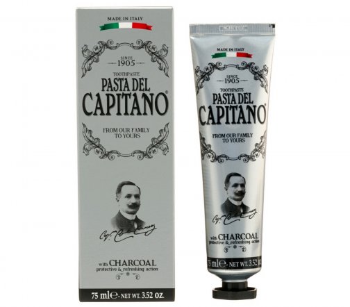 Pasta Del Capitano Паста зубная премиум Древесный уголь 75мл