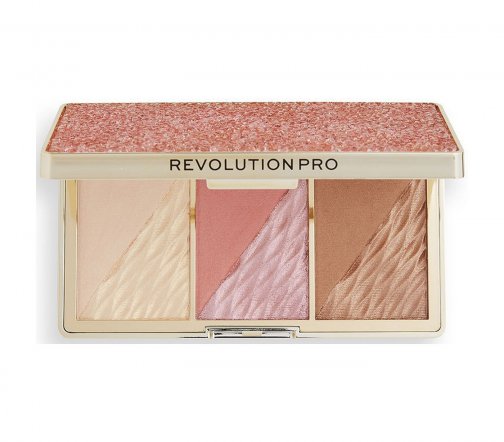 Revolution Pro Палетка для макияжа 3в1 Crystal Luxe Rose Fresco