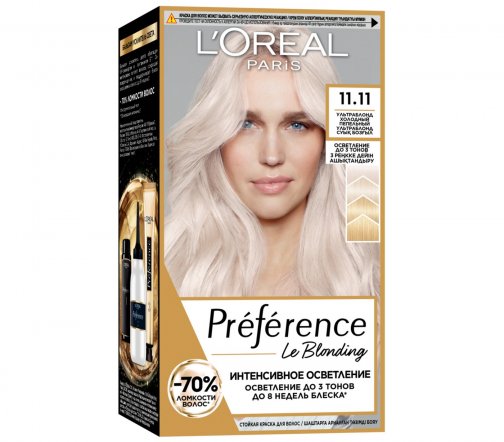 L'Oreal Paris Preference Краска для волос 11.11 Ультраблонд холодный пепельный