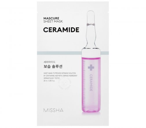 Missha Mascure Маска тканевая увлажняющая для сухой и ослабленной кожи лица Ceramide 28мл