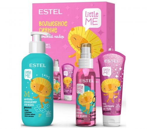 Estel Little Me Набор Волшебное сияние Шампунь-кондиционер 300мл+Спрей-сияние 100мл+Гель с блестками