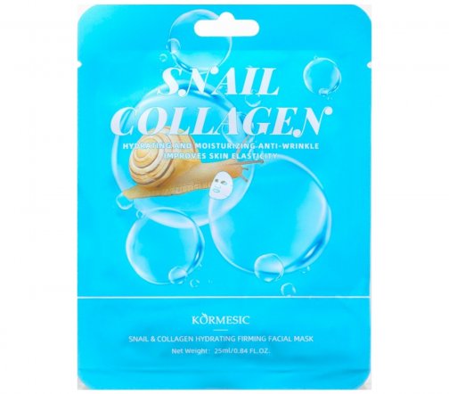 Kormesic Маска тканевая для лица Улитка и коллаген 25мл