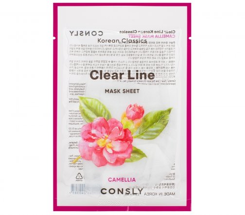 Consly Clear Line Маска тканевая регенерирующая с маслом японской камелии 25мл