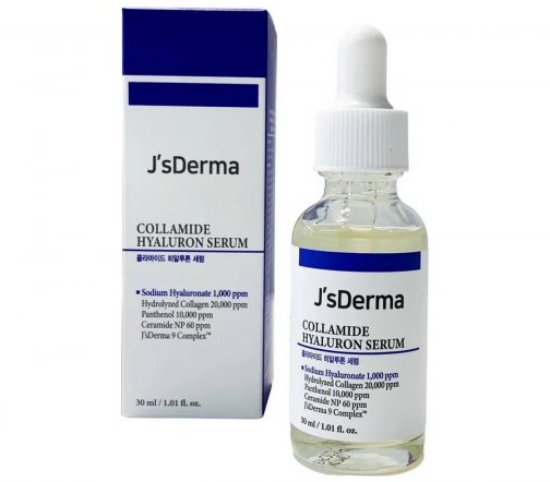 J'sDerma Collamide Hyaluron Serum Сыворотка антивозрастная с гиалуроновой кислотой и пантенолом 30мл