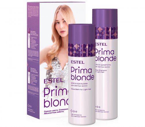 Estel Prima Blonde Набор Бальзам-блеск 200мл+Шампунь-блеск 250мл