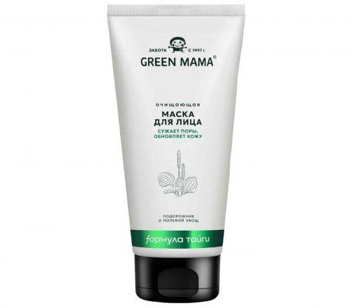 Green Mama Формула Тайги Маска очищающая для лица Подорожник и полевой хвощ 170мл