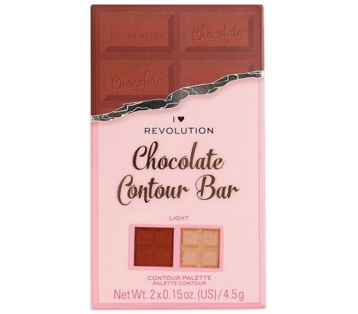 I Heart Revolution Палетка для контурирования лица Бронзер+Хайлайтер Chocolate Contour Bar Light