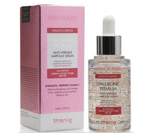 Branig Hyaluronic Premium Сыворотка для лица ампульная антивозрастная с гиалуроновой кислотой 45мл