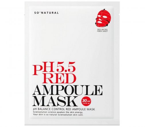 So Natural 5.5 Red Ampoule Маска слабокислотная восстанавливающая для лица 30мл