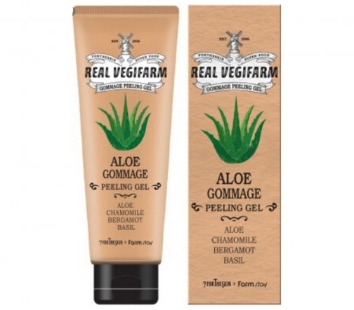 For The Skin Super Food Real Vegifarm Пилинг-скатка очищающая с экстрактом алоэ 120мл