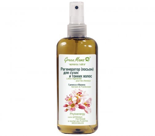 Green Mama Формула Тайги Регенератор-лосьон для сухих и тонких волос Гречиха и Малина 250мл