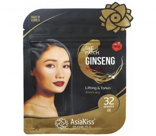 AsiaKiss Ginseng Патчи тканевые для области под глазами Женьшень 32шт 25гр