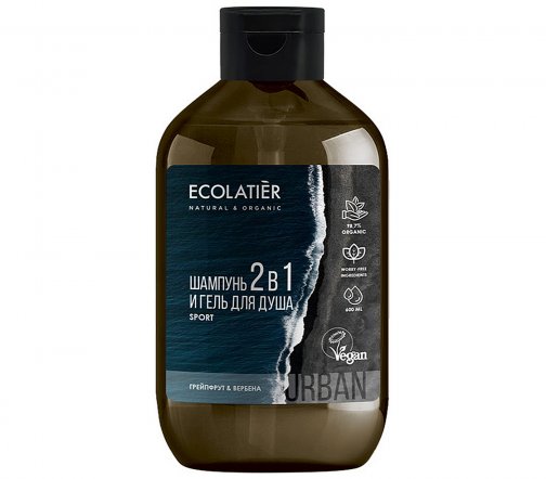 Ecolatier Men Urban Шампунь-гель 2в1 Грейпфрут и вербена 600мл