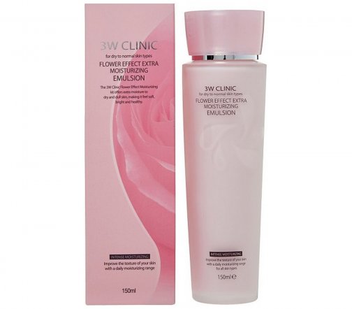 3W Clinic Flower Effect Extra Эмульсия для лица с цветочными экстрактами смягчающая 150мл