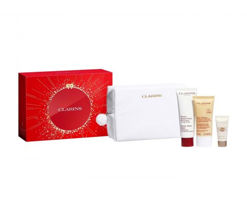 Clarins Beauty Eclair Набор Бальзам для лица 50мл+Крем очищающий пенящийся 30мл+База под макияж 10мл