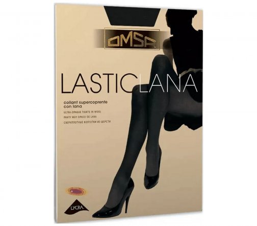 Omsa Колготки LasticLana сверхплотные из шерсти 3-M Nero