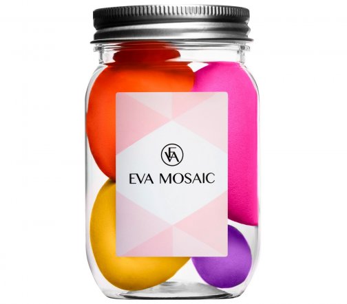 Eva Mosaic Набор спонжей для макияжа в банке №1 4шт