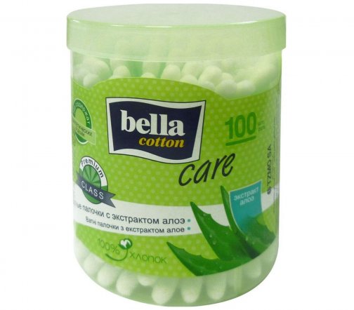 Bella Палочки ватные Cotton с экстрактом алоэ 100шт