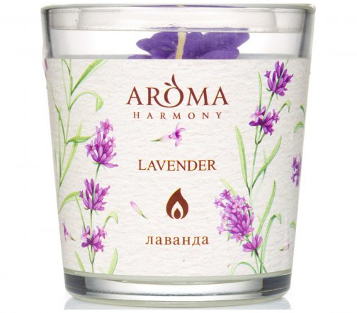 Aroma Harmony Свеча ароматическая в стакане Лаванда 160гр
