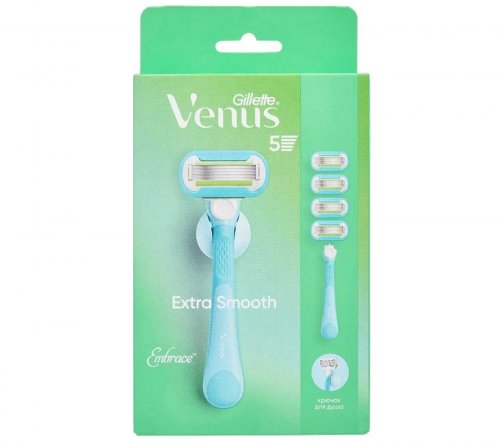 Gillette Venus Extra Smooth Станок бритвенный с 4 сменными кассетами+Подставка