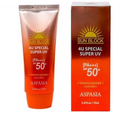 Aspasia Sun Block Крем солнцезащитный для лица SPF50+ 70мл