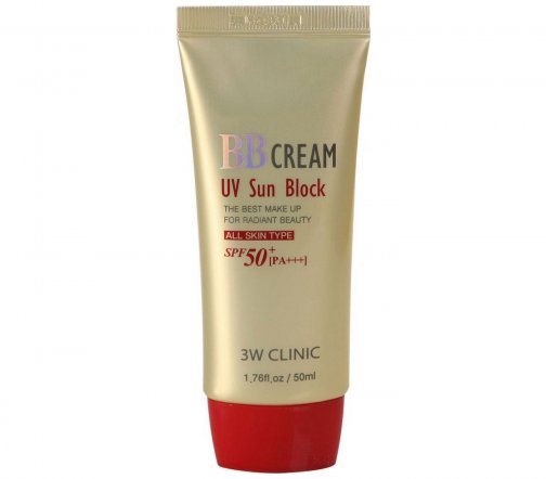3W Clinic Sun Block BB-Крем для лица с солнцезащитным эффектом SPF50+ 50мл