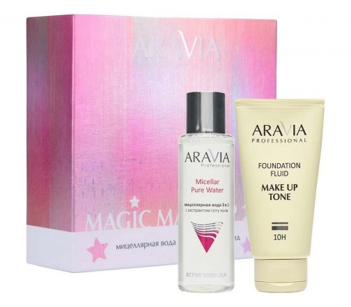 Aravia Laboratories Набор Magic Make-Up 2.0 Вода мицеллярная 3в1 110мл+Тональный флюид 50мл