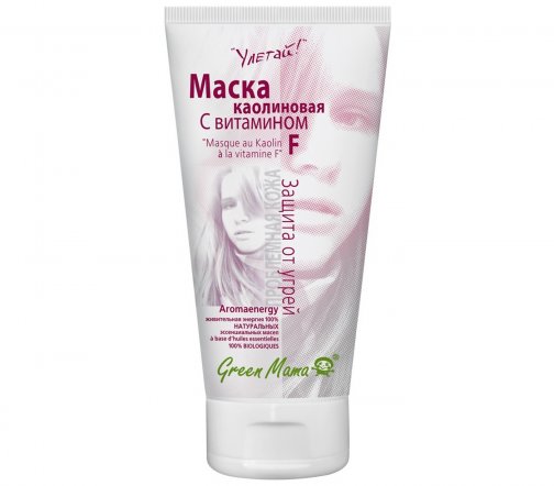 Green Mama Улетай Маска каолиновая с витамином F для проблемной кожи лица 100мл