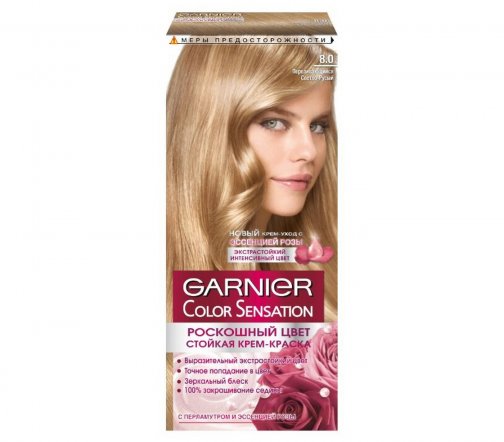 Garnier Color Sensation Роскошь цвета Крем-краска для волос 8.0 Переливающийся светло-русый