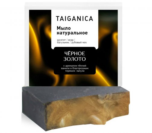 Taiganica Мыло натуральное Черное золото 90гр
