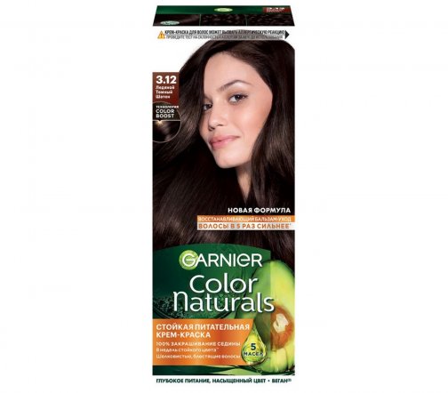 Garnier Color Naturals Крем-краска для волос 3.12 Ледяной темный шатен