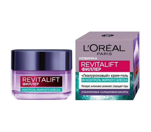 L'Oreal Paris Revitalift Филлер Крем-гель гиалуроновый для лица Oil Control 50мл