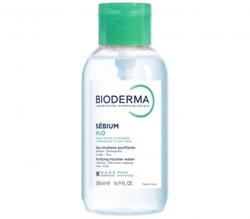 Bioderma Sebium H2O (Себиум H2O) Вода мицеллярная для жирной и комбинированной кожи с помпой 500мл