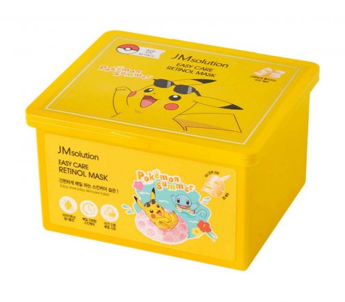 JMSolution Easy Care Retinol Pokemon Маска тканевая для лица с ретинолом 30шт