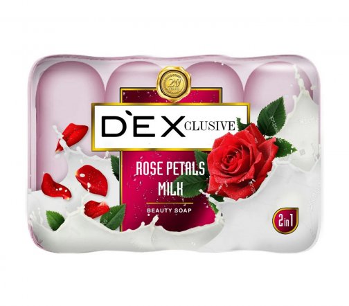Dexclusive Мыло двухцветное 2в1 Rose Petals&Milk 4шт*85гр