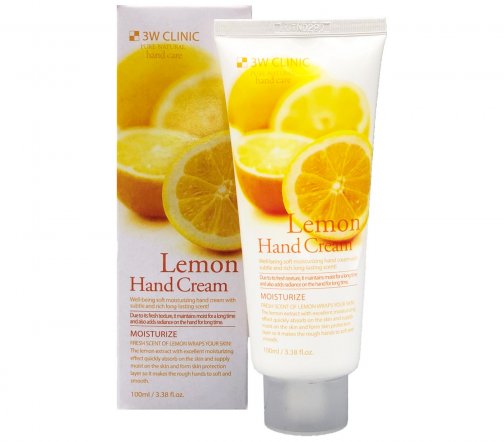 3W Clinic Pure Natural Крем для рук увлажняющий Lemon 100мл
