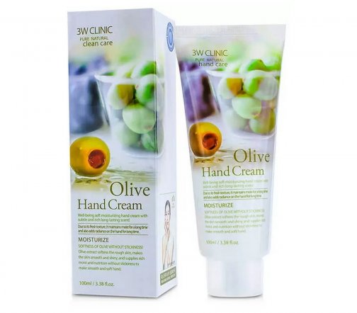 3W Clinic Pure Natural Крем для рук мягкость и увлажнение Olive 100мл