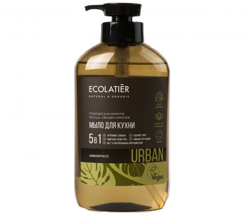 Ecolatier Urban Мыло для кухни 5 в 1 Лемонграсс 600мл