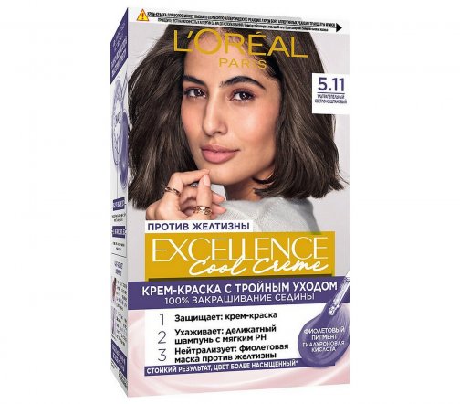 L'Oreal Paris Excellence Краска для волос 5.11 Ультрапепельный светло-каштановый