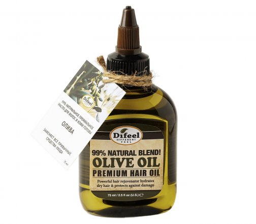 Difeel Масло для волос с оливой Hair Oil Premium 99% Natural Olive Oil 75мл